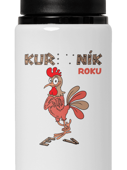 Kur(ev)ník roku lahev na vodu White