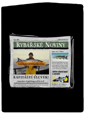 Rybářské noviny pánská mikina na zip Black