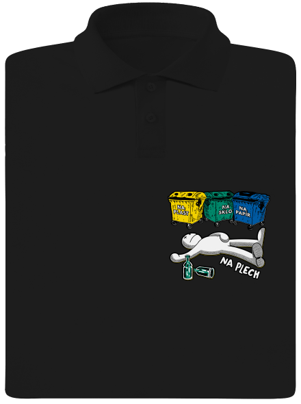 Tříděný odpad pánská polokošile Black