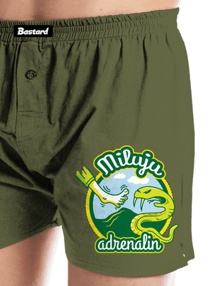 Miluju adrenalin pánské trenky Khaki