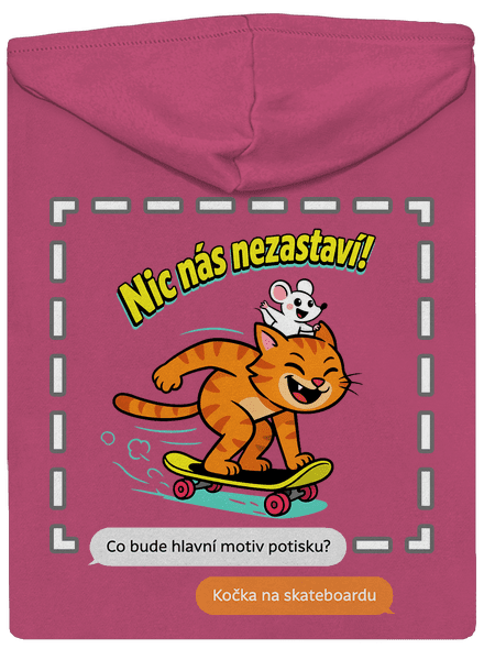 Vlastní AI obrázek dámská mikina na zip Magenta