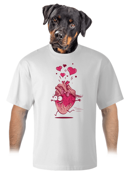 Zamilovaná srdíčka unisex tričko oversized White