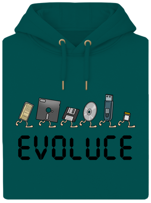 Evoluce úložiště unisex mikina premium Emerald Green