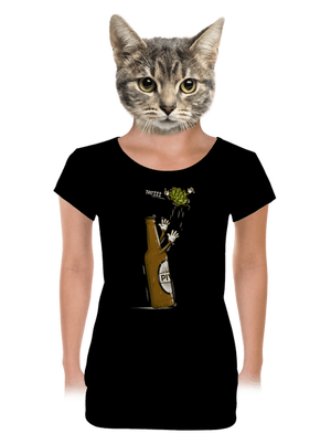 Lahváč a syn dámské tričko s lemem Black