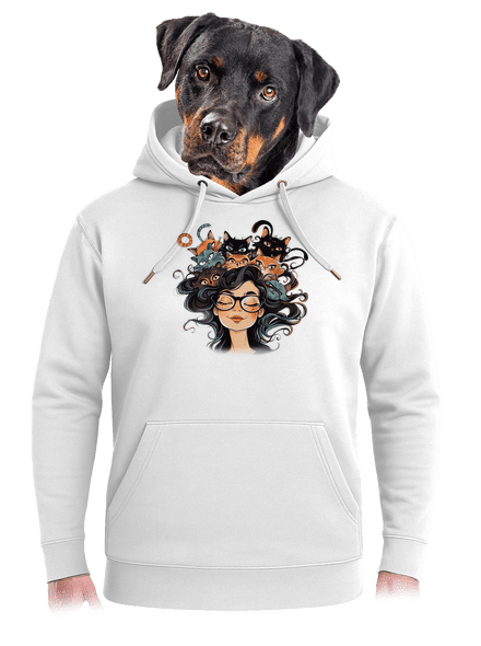 Kočičí dáma unisex mikina premium Snowwhite