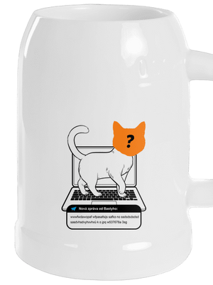Kočka na klávesnici půllitr White