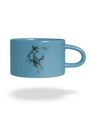 Létající talíř hrnek makronka Blue Macaron