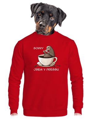 V pressu unisex mikina bez kapuce Red