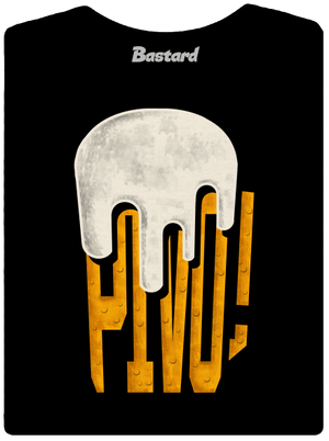 Nápis Pivo dámské tričko s lemem Black