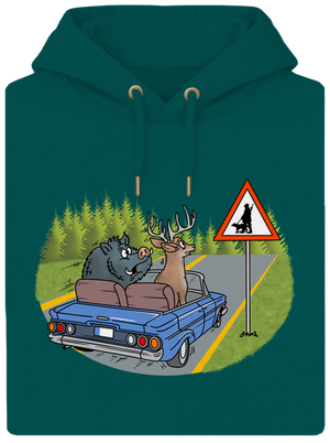 Myslivec unisex mikina premium Emerald Green