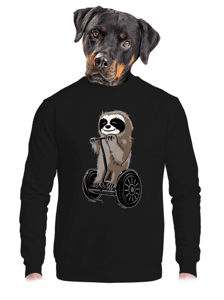 Lenochod unisex mikina bez kapuce Black