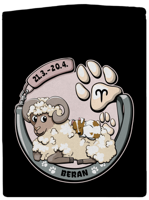 Psí horoskop: Beran dámská mikina na zip Black