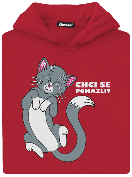 Chci se pomazlit dětská mikina klokanka Fire Red