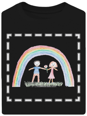 Dětské kresby - nahraj vlastní unisex tričko oversized Black