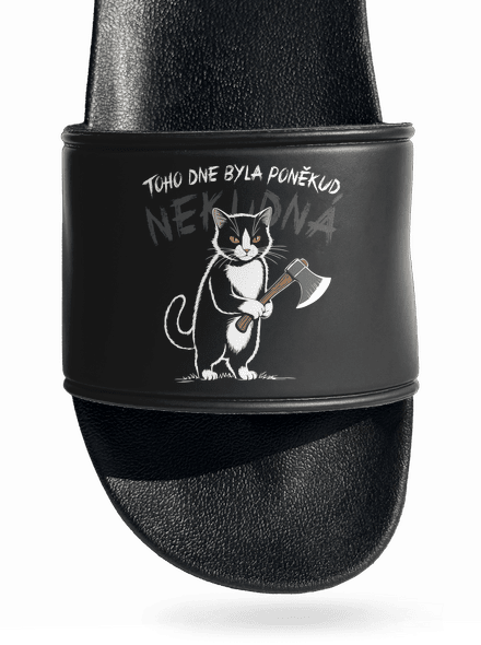Neklidná kočka pantofle Black