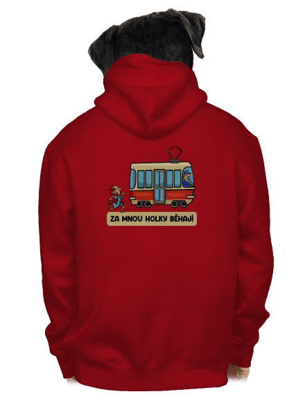 Za mnou holky běhají pánská mikina na zip Red
