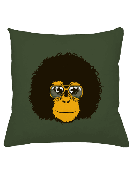 Retro opičák polštář Olive Green