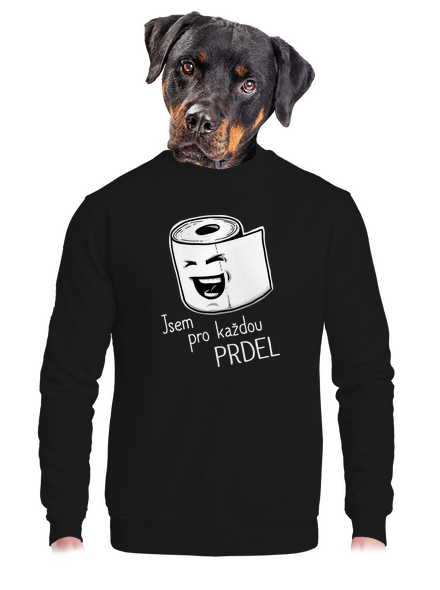 Prdel unisex mikina bez kapuce Black