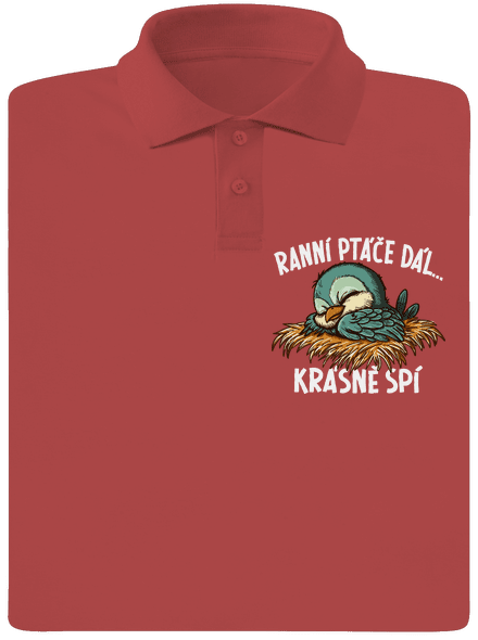 Ranní ptáče spí pánská polokošile Burgundy