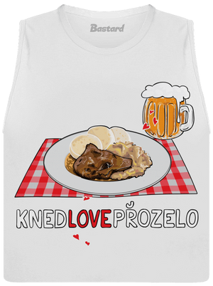 Knedlo vepřo zelo dámské tílko volné White