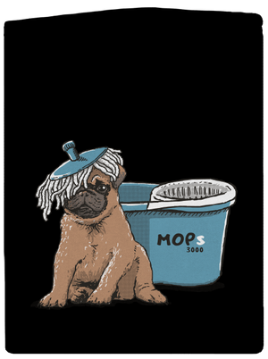 Mops pánská mikina na zip Black