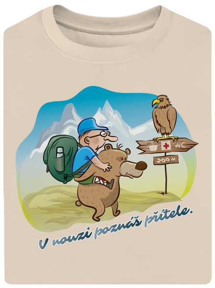 Přítel v nouzi unisex tričko oversized Almond