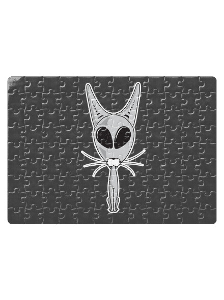 Mimozemská kočka puzzle White