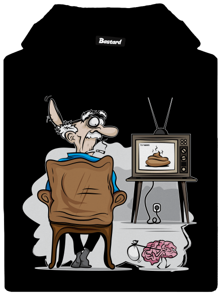 TV News pánská mikina klokanka Black