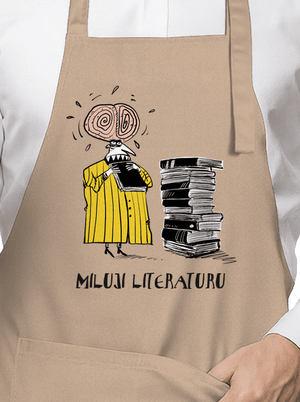 Miluji literaturu zástěra Rope