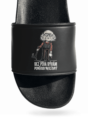 Neklidný bez piva pantofle Black