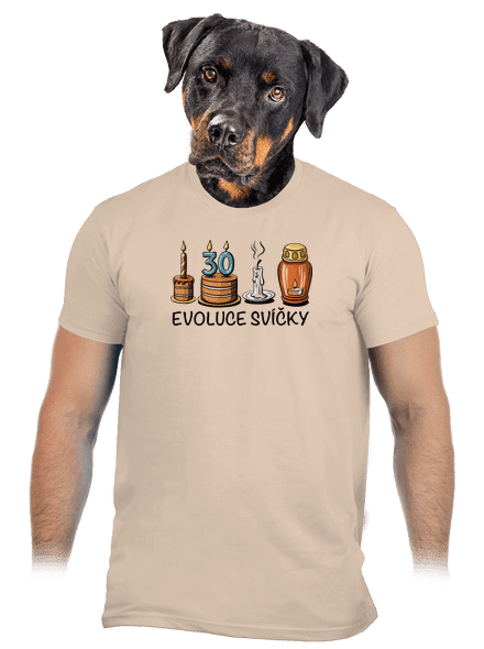 Evoluce svíčky pánské tričko Sand