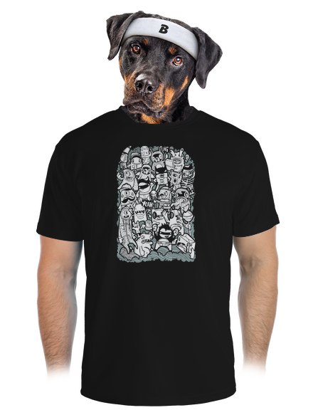 Doodle pánské sportovní tričko Black
