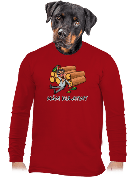 Mám kulatiny pánské dlouhý rukáv Red