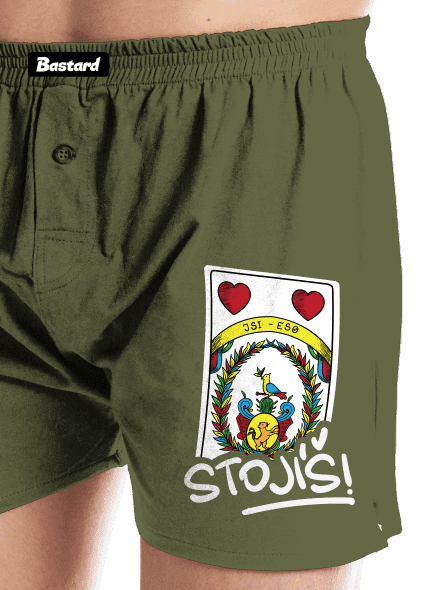 Karty Prší pánské trenky Khaki