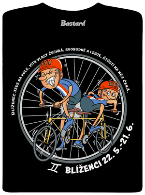 Cyklistický horoskop: Blíženci pánské dlouhý rukáv Black