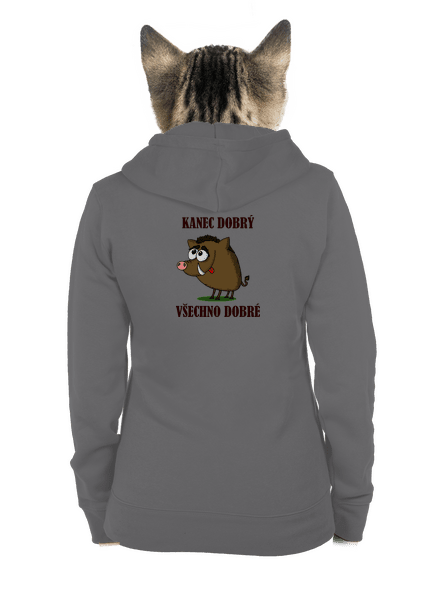 Kanec dobrý dámská mikina na zip Steel Gray
