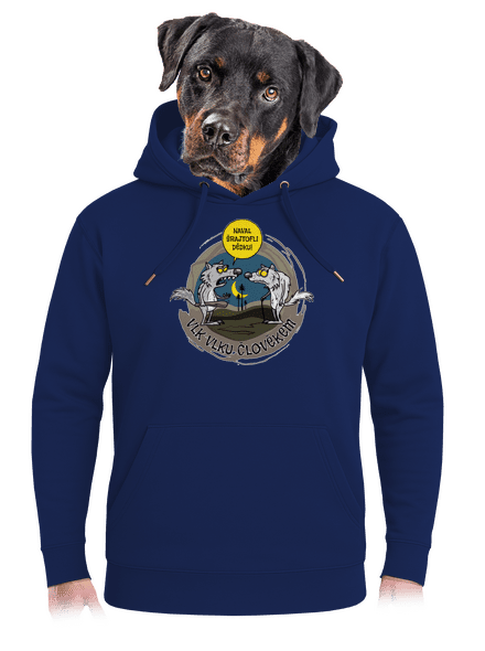 Vlk vlku člověkem unisex mikina premium Navy