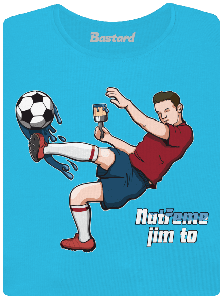 Natřeme jim to - Fotbal dámské tričko s lemem Blue Atol
