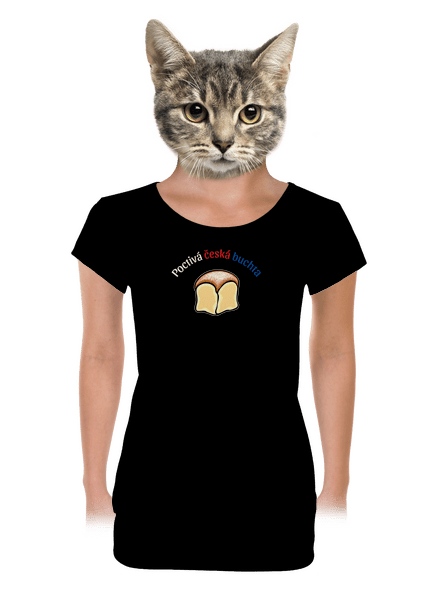 Poctivá buchta a klobása dámské tričko s lemem Black
