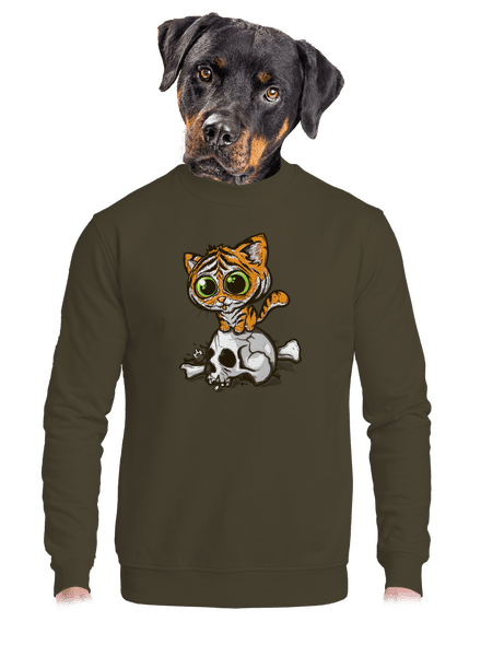 Tygřík unisex mikina bez kapuce Urban Khaki