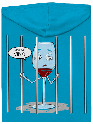 Jsem vinen dámská mikina na zip Blue Atol