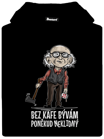 Neklidný bez kafe pánská mikina klokanka Black