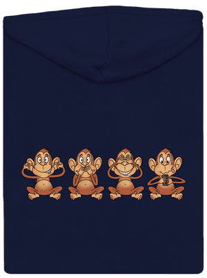 Opička s mobilem pánská mikina na zip Navy