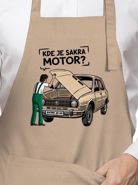 Kde je motor? zástěra Rope