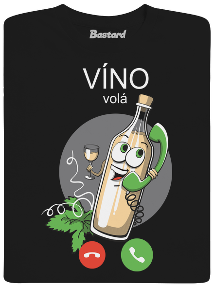 Bílé víno volá pánské tričko Black