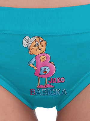 B jako babička dámské kalhotky Turquoise
