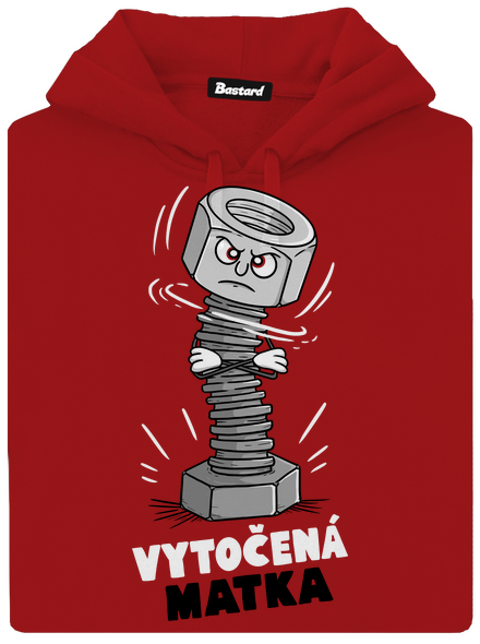 Vytočená matka dámská mikina klokanka Red Mal