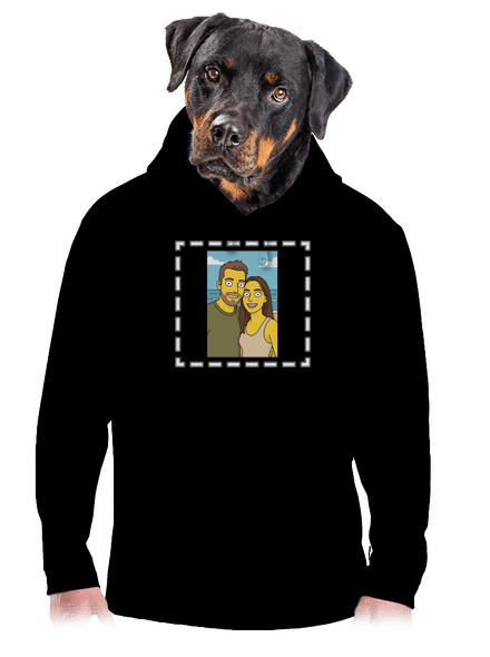 Simpsonovi z vlastní fotky pánská mikina klokanka Black