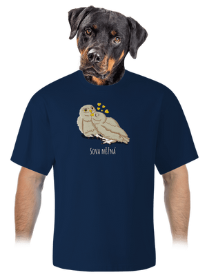 Sova něžná unisex tričko oversized Midnight Blue