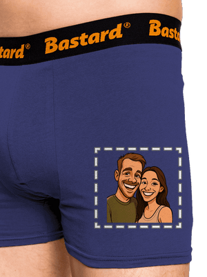 Karikatura z vlastní fotky boxerky Blue Navy